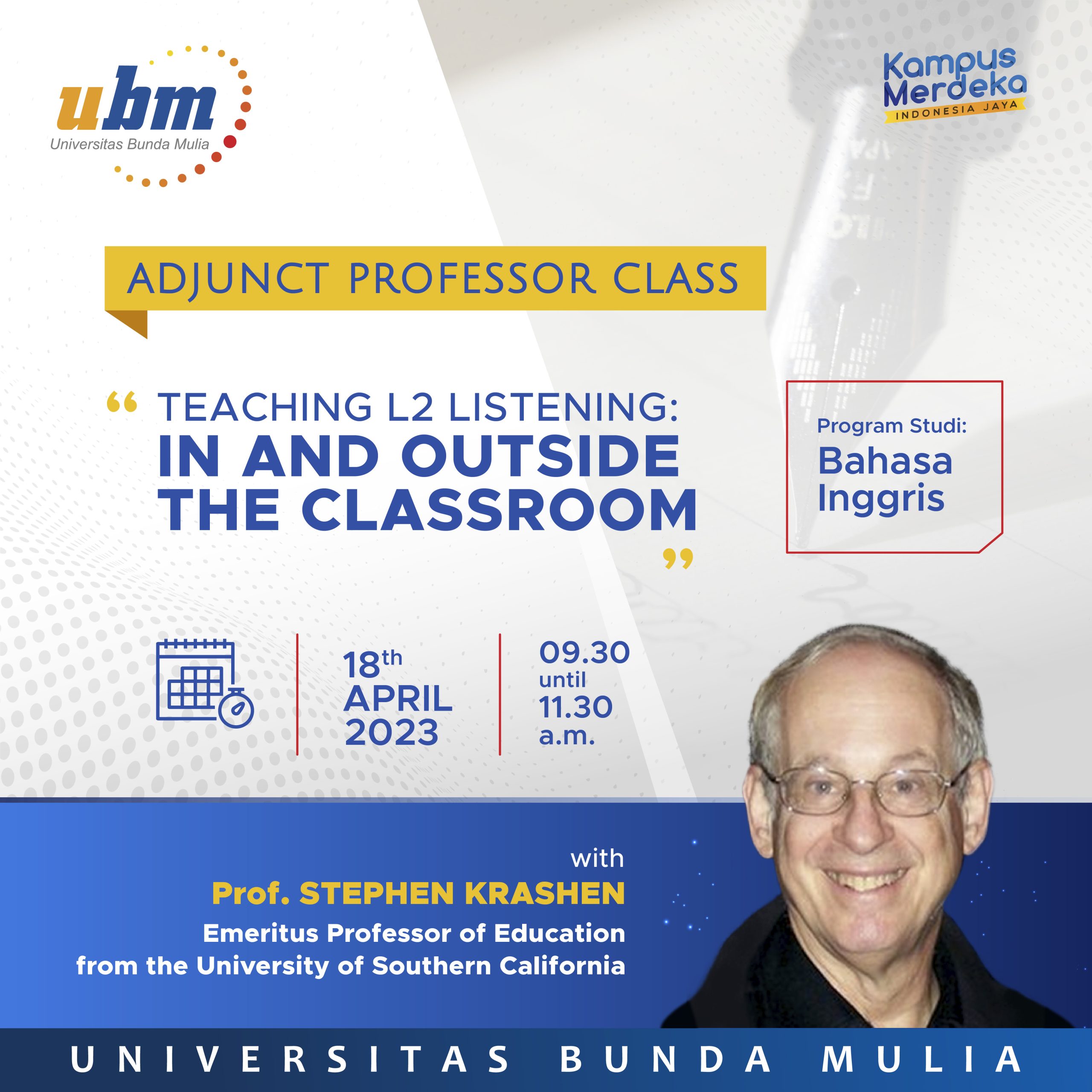 Adjunct Professor Sessions With Professor Stephen D Krashen Teaching